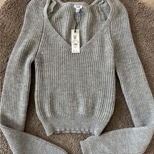 Garage Light Gray V-Neck Sweater